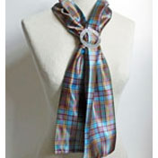 Scarf, with Scarf Ring, Dupion, Anderson Tartan
